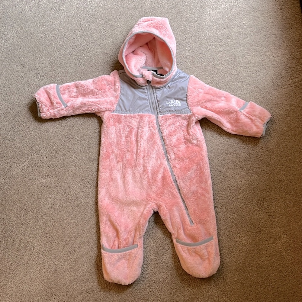 The North Face Pink Fleece Bunting Suit 3-6 mo